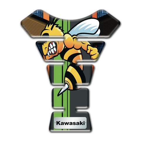 Kawasaki Tank Protector Cartoon Logo Style Silicone Sticker 