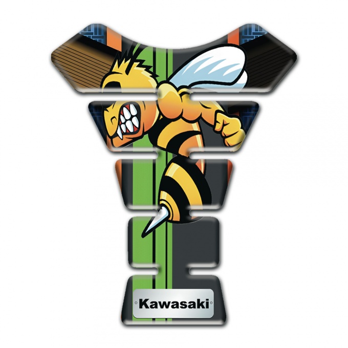 Kawasaki Tank Protector Cartoon Logo Style Silicone Sticker 