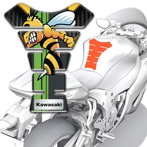 Kawasaki Tank Guard Pads Amazing Design with Cartoon Logo