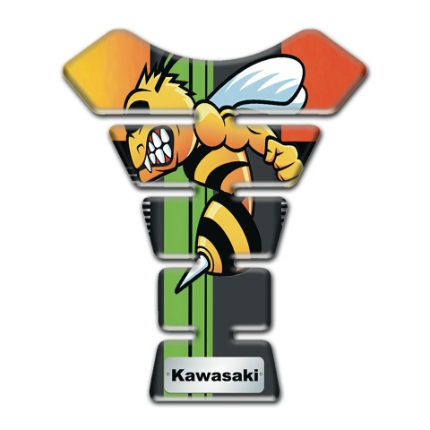 Kawasaki Tank Fuse Cartoon Logo Style Orange Red Base 