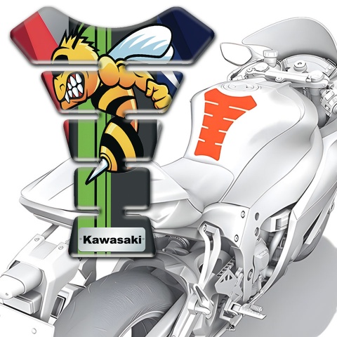 Kawasaki Tank Pad Protector Multicolored base with Anime logo 