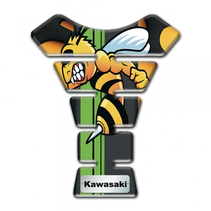 Kawasaki Tank Fuse Yellow Black DEcoration Cartoon Logo style 