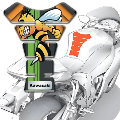 Kawasaki Tank Protector Orange Parts design with Cartoon Logo Edition 