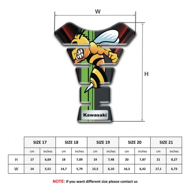 Kawasaki Tank Pad Motorbike Center Silicone Sticker With Anime Logo 