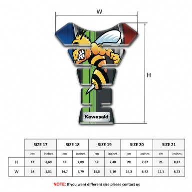 Kawasaki Tank Guard Pads Blue Red Colors Decoration with Cartoon Logo