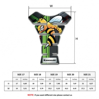 Kawasaki  Tank Protector Unique Background Decoration and Anime Logo 