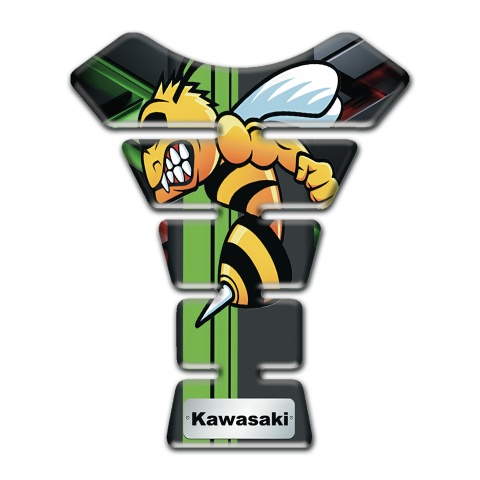 Kawasaki  Tank Protector Unique Background Decoration and Anime Logo 