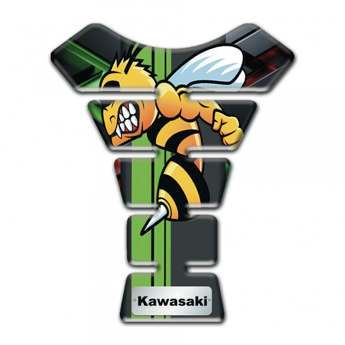 Kawasaki  Tank Protector Unique Background Decoration and Anime Logo 