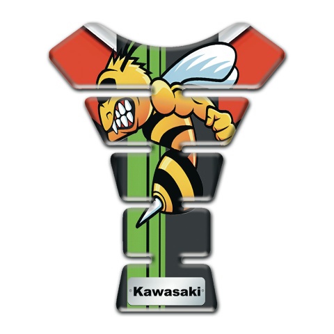 Kawasaki Tank Protector Cartoon Logo Design Premium Quality Silicone Sticker