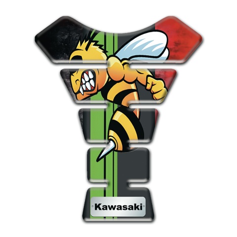 Kawasaki Tank Pad Motorbike Stylish Edition Cartoon Logo Style