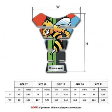 Kawasaki Tank Pad Protector Red  with Sky Blue Print Design 
