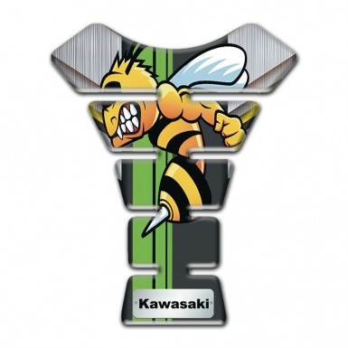 Kawasaki Tank Pad Motorbike Steel Base Effect with Cartoon Logo 