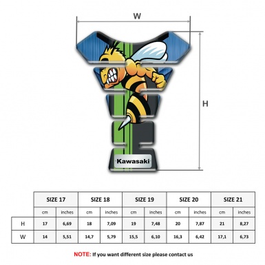 Kawasaki Tank Guard Pads Navy Blue Design with Cartoon Logo 