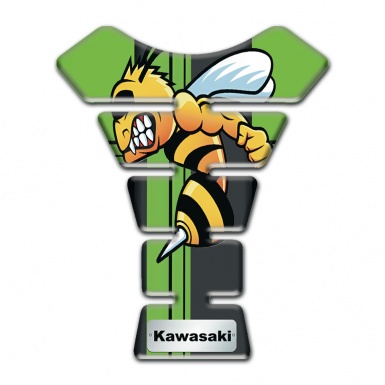 Kawasaki Tank Pad Protector Fresh Green Design with Cartoon Logo Style 