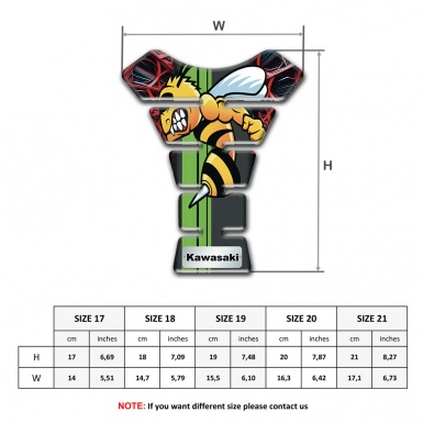 Kawasaki Tank Guard Pads 3D Red Spider Web Background with Cartoon Logo 