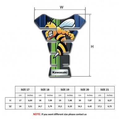 Kawasaki Tank Pad Protector Dark Blue Details wiith Cartoon Logo Design 