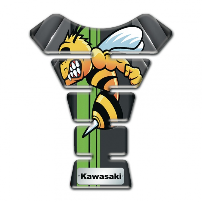 Kawasaki Tank Fuse Gray Parts Design with Cartoon Logo 