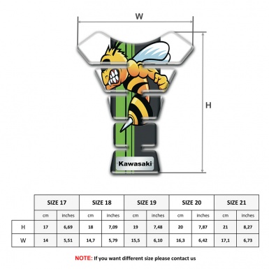 Kawasaki Tank Guard Pads White Model with Cartoon Logo panel 