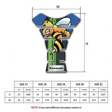 Kawasaki Tank Pad Protector Blue Base with Carton Logo Panel 