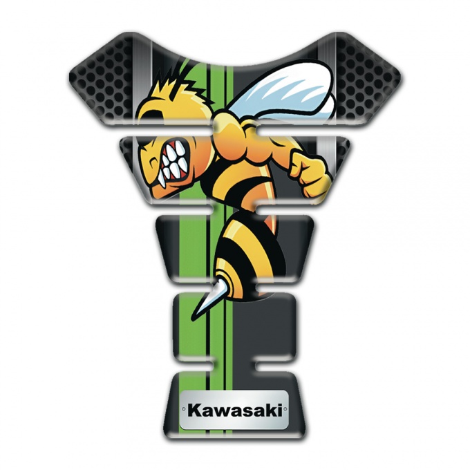 Kawasaki Tank Pad Motorbike Cartoon Central Panel Design 