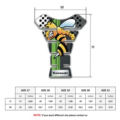 Kawasaki Tank Protector Perforated Gray White halves Base with Cartoon Logo