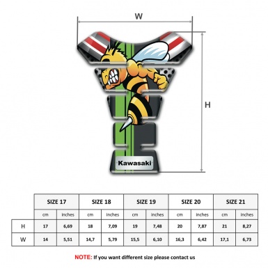 Kawasaki Tank Guard Pads Amazing Cartoon Logo Design 