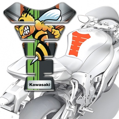 Kawasaki Tank Fuse Gray Copper Print Base with Anime Logo 