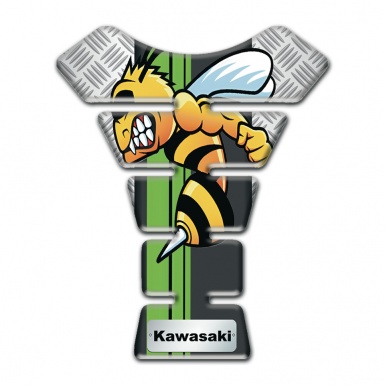 Kawasaki Tank Pad Motorbike Rough Figures Base Design with Cartoon Logo 