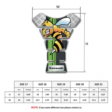 Kawasaki Tank Pad Motorbike Rough Figures Base Design with Cartoon Logo 