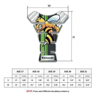 Kawasaki Tank Protector White Carbon Model with Cartoon Logo Design 