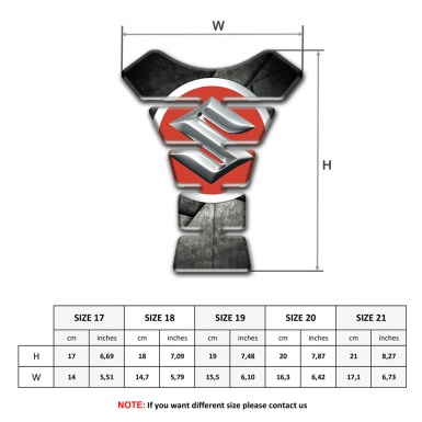Suzuki  Tank Protector Mioxed Gray Black Base with Big Red Silver logo 