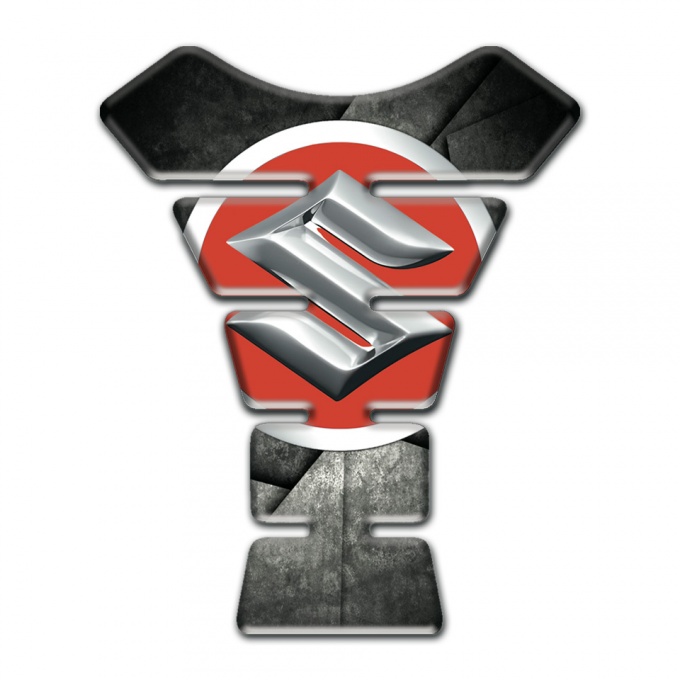 Suzuki  Tank Protector Mioxed Gray Black Base with Big Red Silver logo 