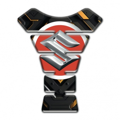 Suzuki Tank Fuse Stylish Black Yellow Base with Silver logo 