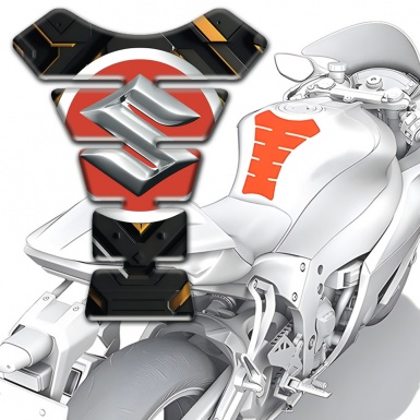 Suzuki Tank Fuse Stylish Black Yellow Base with Silver logo 