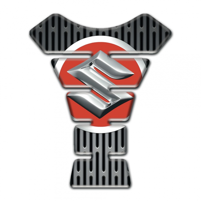 Suzuki Tank Protector Gray Ornament Background Silver Big logo 