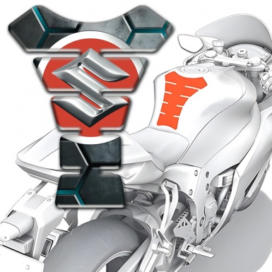 Suzuki Tank Pad Protector High-Quality Design Silver logo 