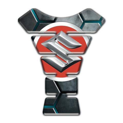 Suzuki Tank Pad Protector High-Quality Design Silver logo 