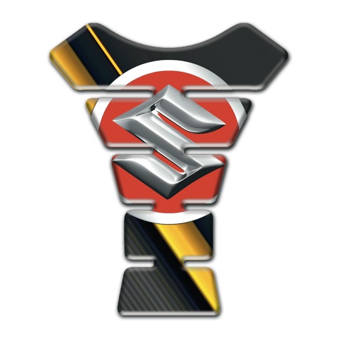Suzuki Tank Fuse Black with Diagonal Yellow Tape Design 