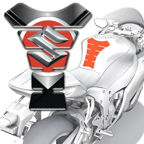 Suzuki Tank Pad Motorbike Metal Surface Design 