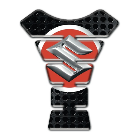 Suzuki Tank Protector Black Perforated Surface Design 