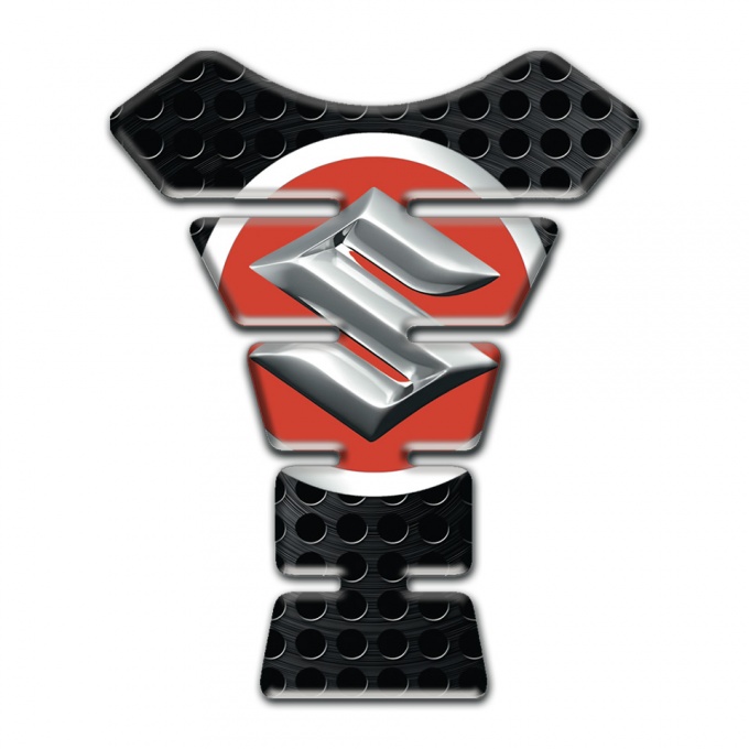 Suzuki Tank Protector Black Perforated Surface Design 