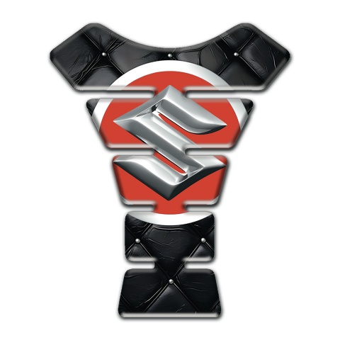 Suzuki Tank Guard Pads Black Leather effect Design 