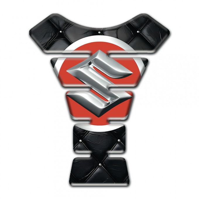 Suzuki Tank Guard Pads Black Leather effect Design 