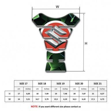 Suzuki Tank Pad Protector Green Diamond Style 