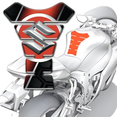 Suzuki Tank Fuse Black with Red Diagonal Panel design 