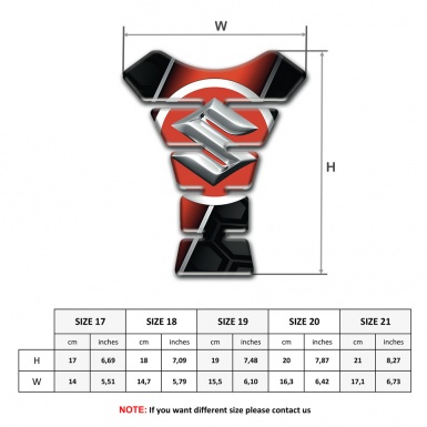 Suzuki Tank Fuse Black with Red Diagonal Panel design 