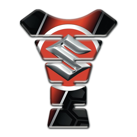 Suzuki Tank Fuse Black with Red Diagonal Panel design 