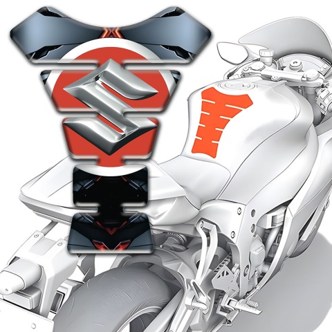 Suzuki Tank Pad Motorbike Gray Torn base Effect 