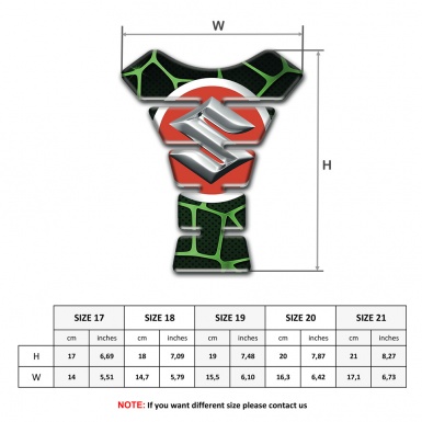 Suzuki Tank Protector Black with Green Patterns Design 