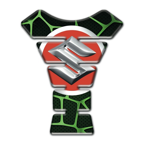 Suzuki Tank Protector Black with Green Patterns Design 